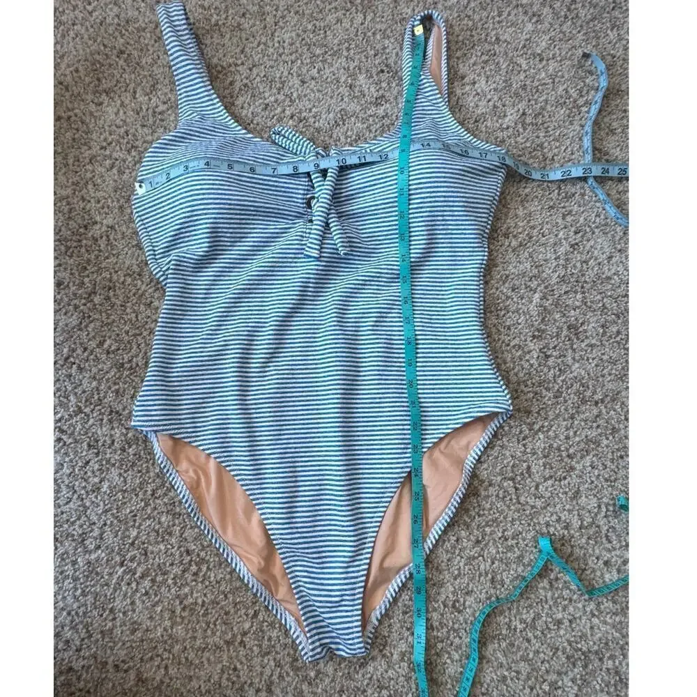 J. CREW Women's Swim suit/Bathing Suit, size 16, Blue & White striped